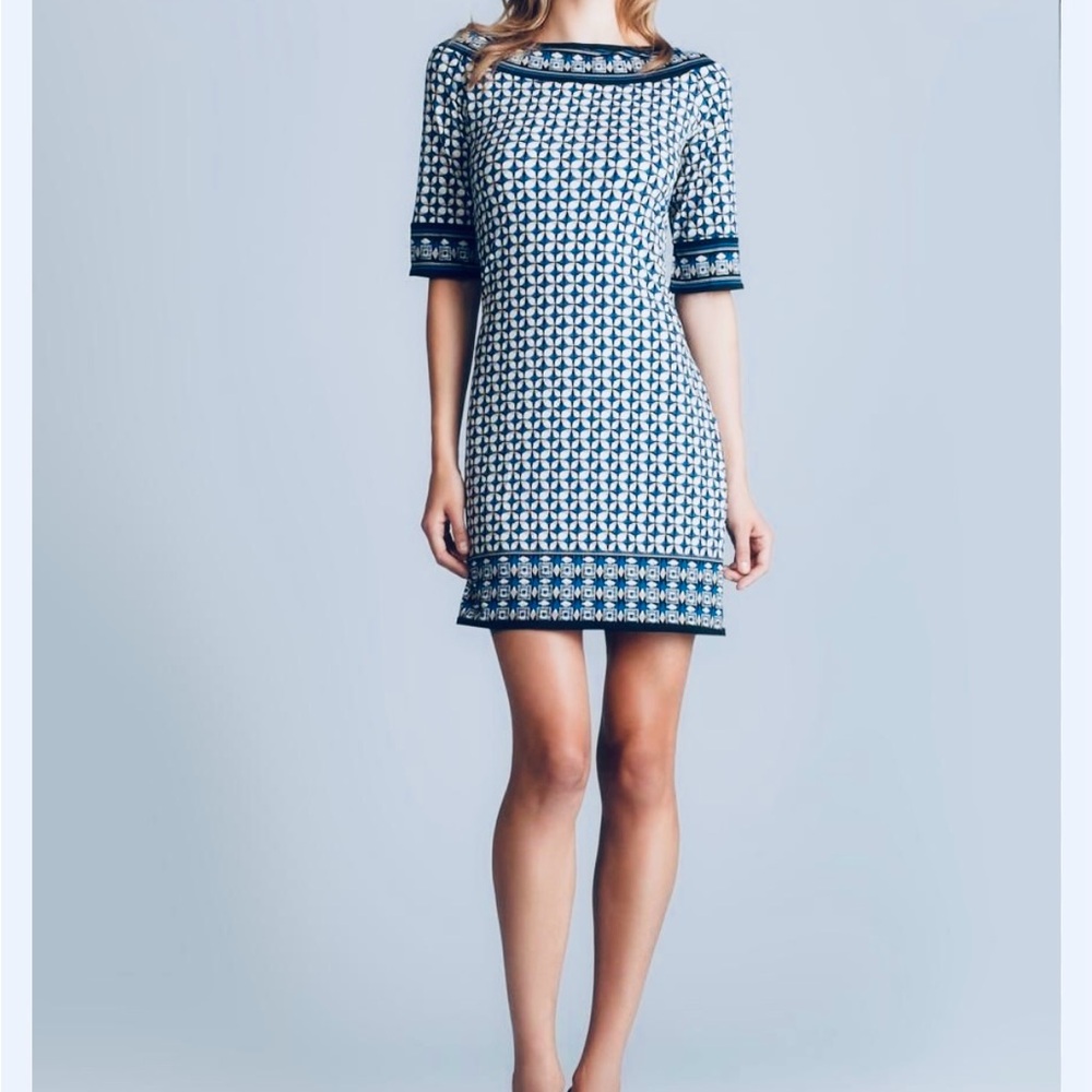 Elegant Black and White Patterned Dress